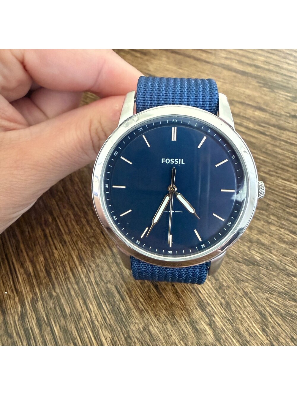 Fossil FS5304 The Minimalist Men's Blue Dial Quartz Watch New NATO Strap